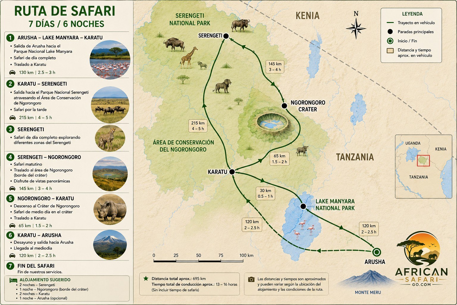 Mapa de ruta 7 días / 6 noches